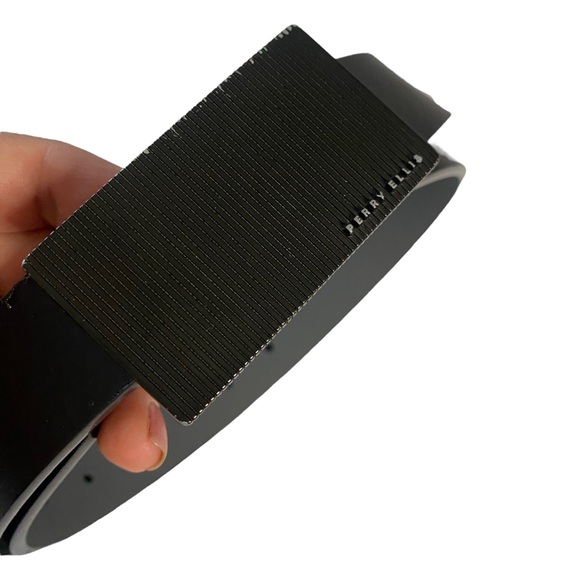 Perry Ellis HP02957 34/85 Bonded Leather Reversible Black to Gray Men's Belt - Picture 6 of 12